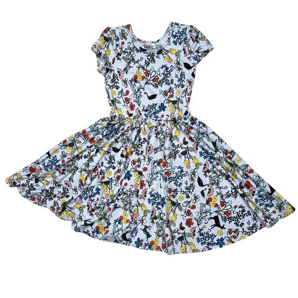 Dot Dot Smile Girls Floral Animal Twirl Dress Size 7 Fit & Flare - Picture 1 of 9